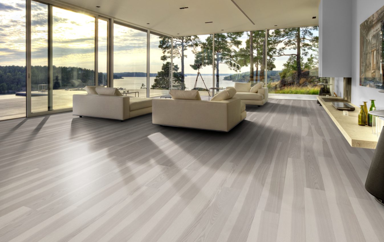 Паркетная доска Kahrs Люкс Ясень Стрим Stream 151N8AAKH4KW240 Lively 2420×187×15 фото в интерьере